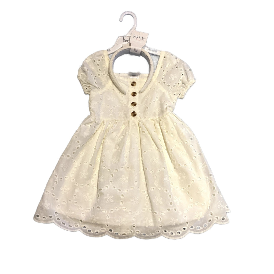 2T Girls Nicole Miller NWT White Dress, Matching Headband