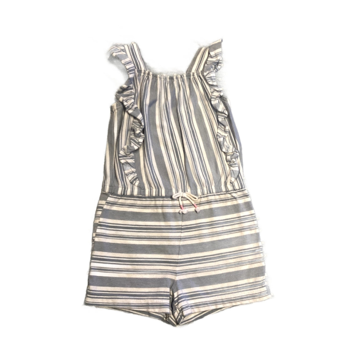 2T Girls Child of Mine White/ Blue Striped Romper