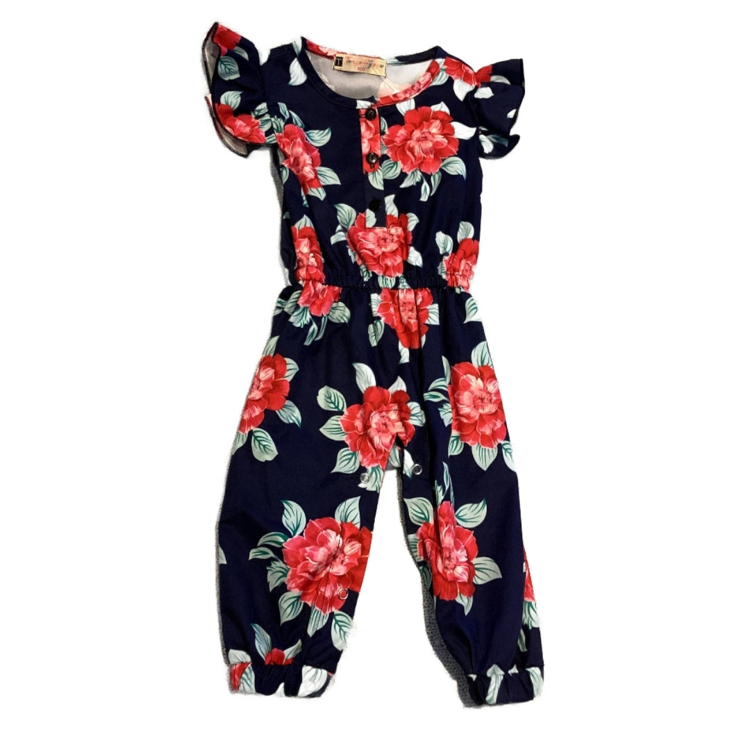 2T Girls Tongxinyagu Navy Blue Rose One Piece