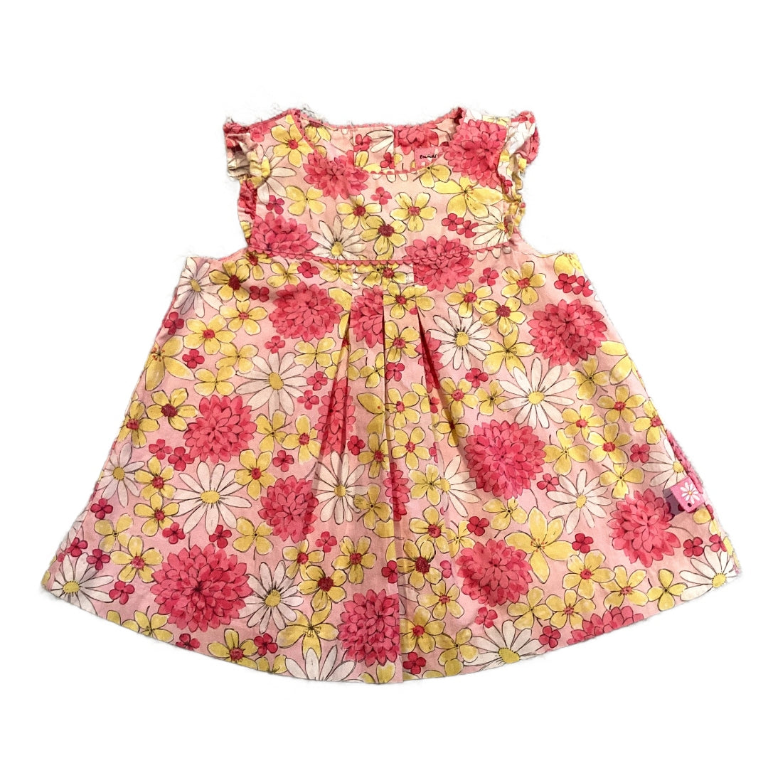 0-3 Girls Emma's Garden Pink and Yellow Floral Dress
