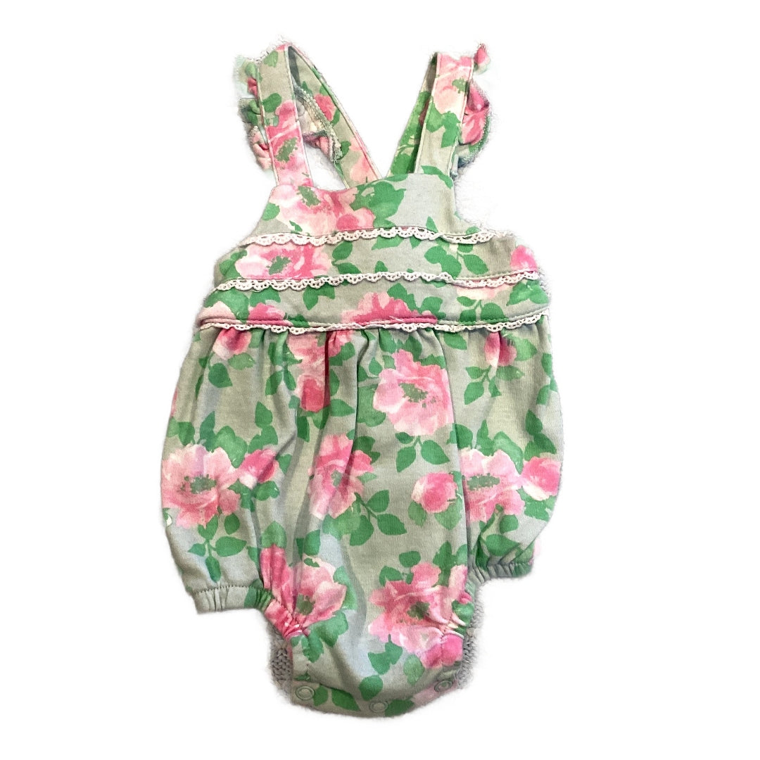 0-3 Girls Hartstrings Floral Tank Top Overalls