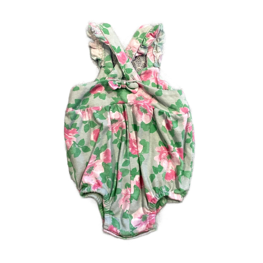 0-3 Girls Hartstrings Floral Tank Top Overalls