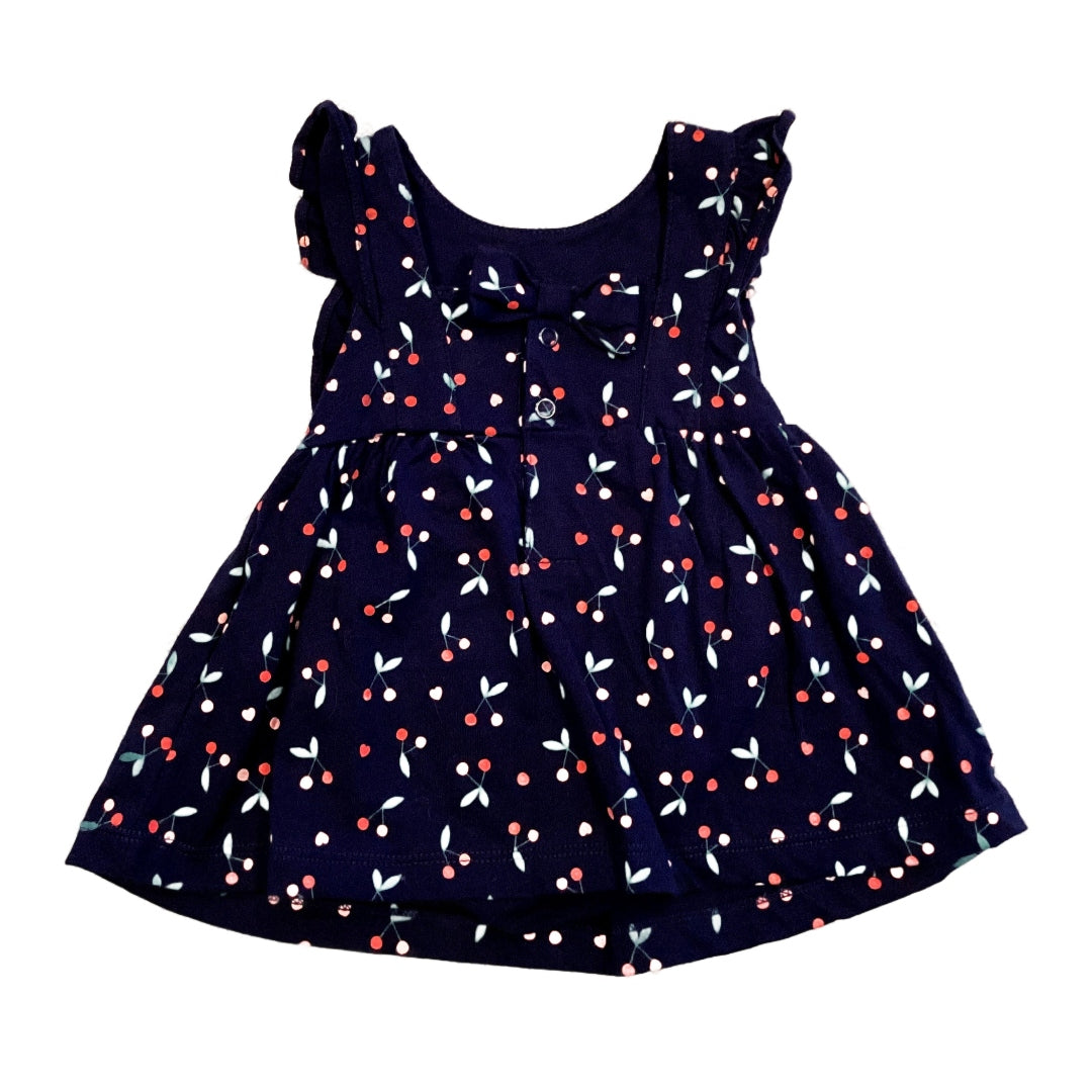 0-3 Girls NWT Carter's Navy Blue Cherry Dress