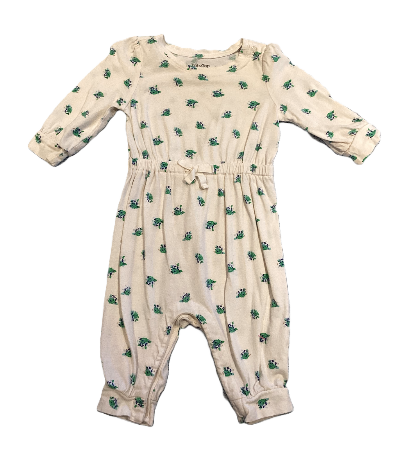 3-6 Girls Baby Gap White Floral Romper