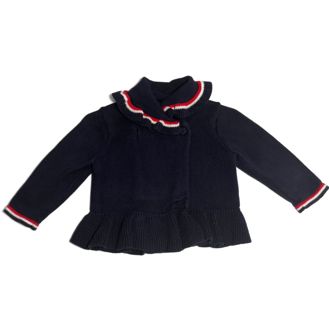 3-6 Girls Janie and Jack Navy Ruffle Cardigan