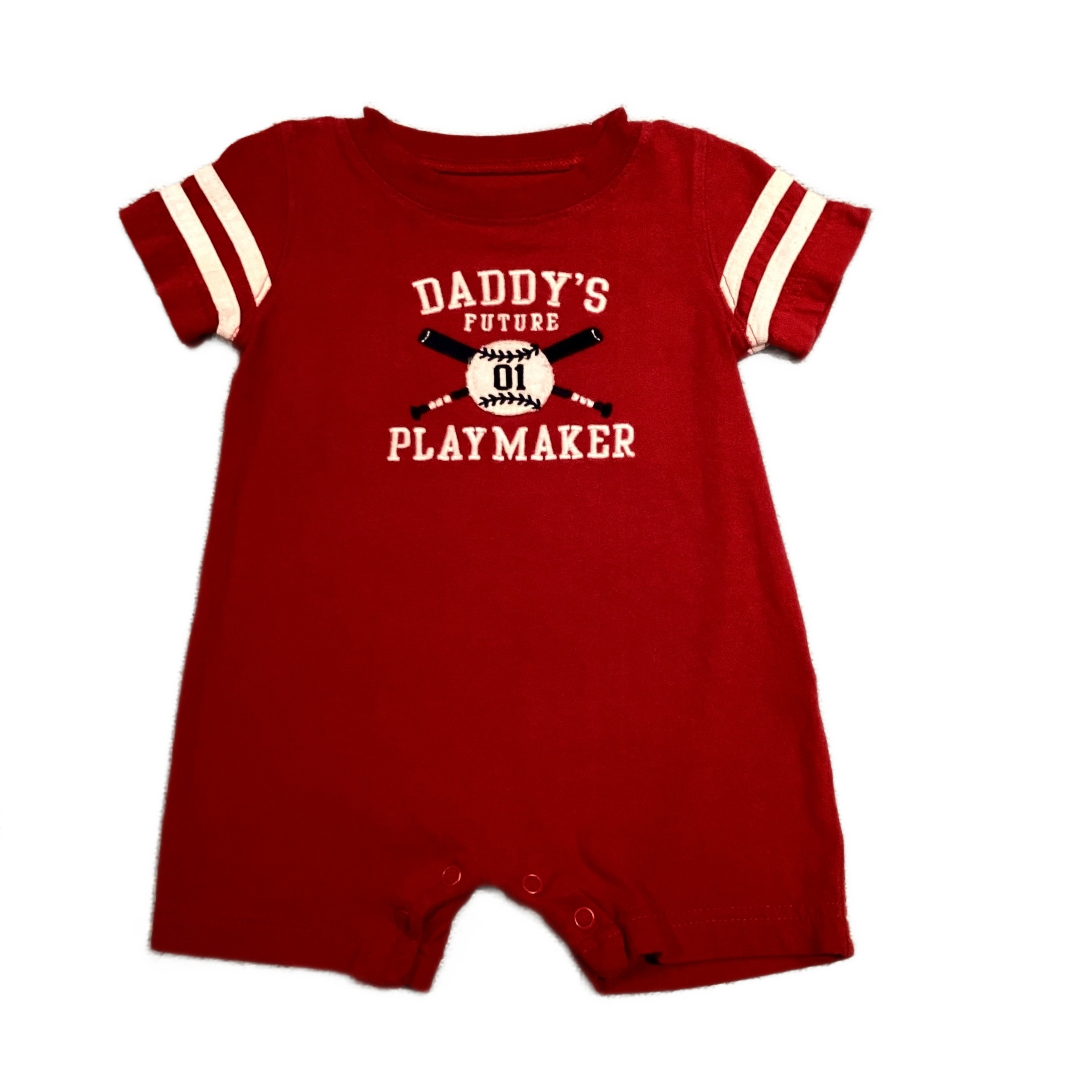 6-9 Boys Carter's Red Daddy's Future Playmaker Romper