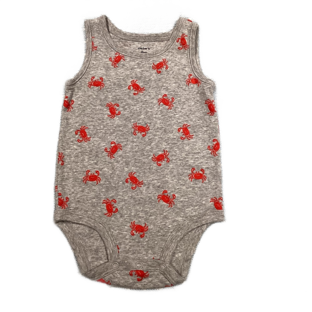 6-9 Boys Carter's Gray w/Red Crabs Sleeveless Onesie