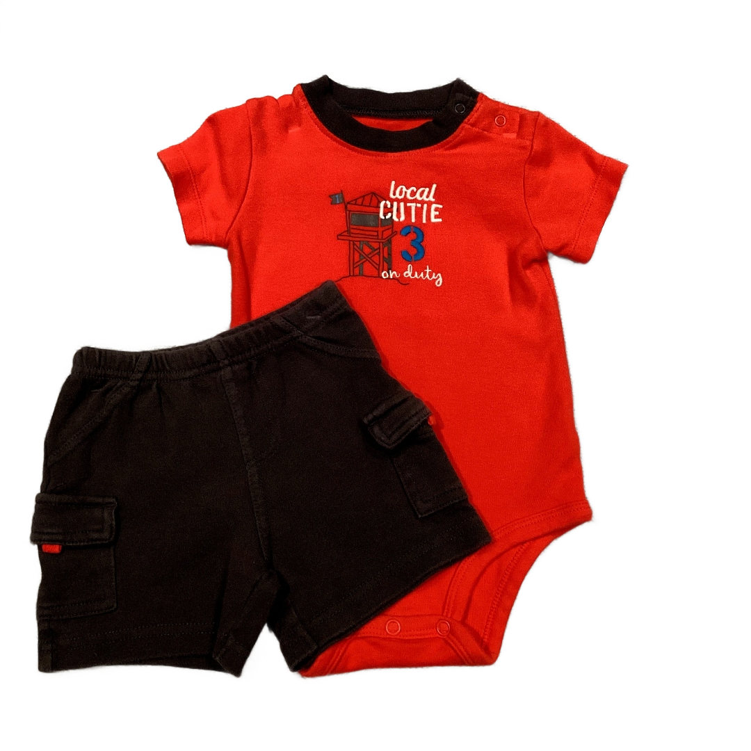 6-9 Boys Carter's Red Local Cutie Onesie, Carter's Matching Shorts