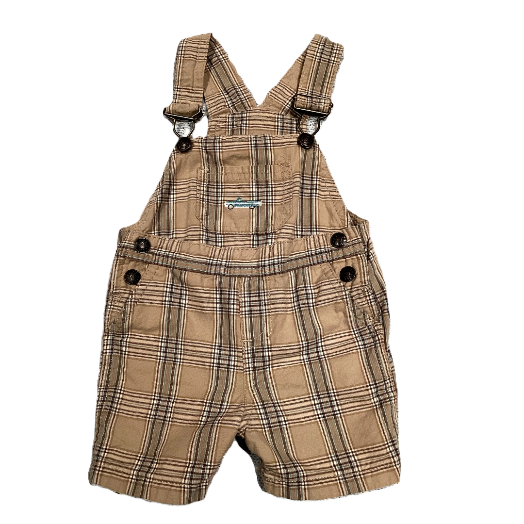6-9 Boys Koala Kids Khaki Plaid Overalls