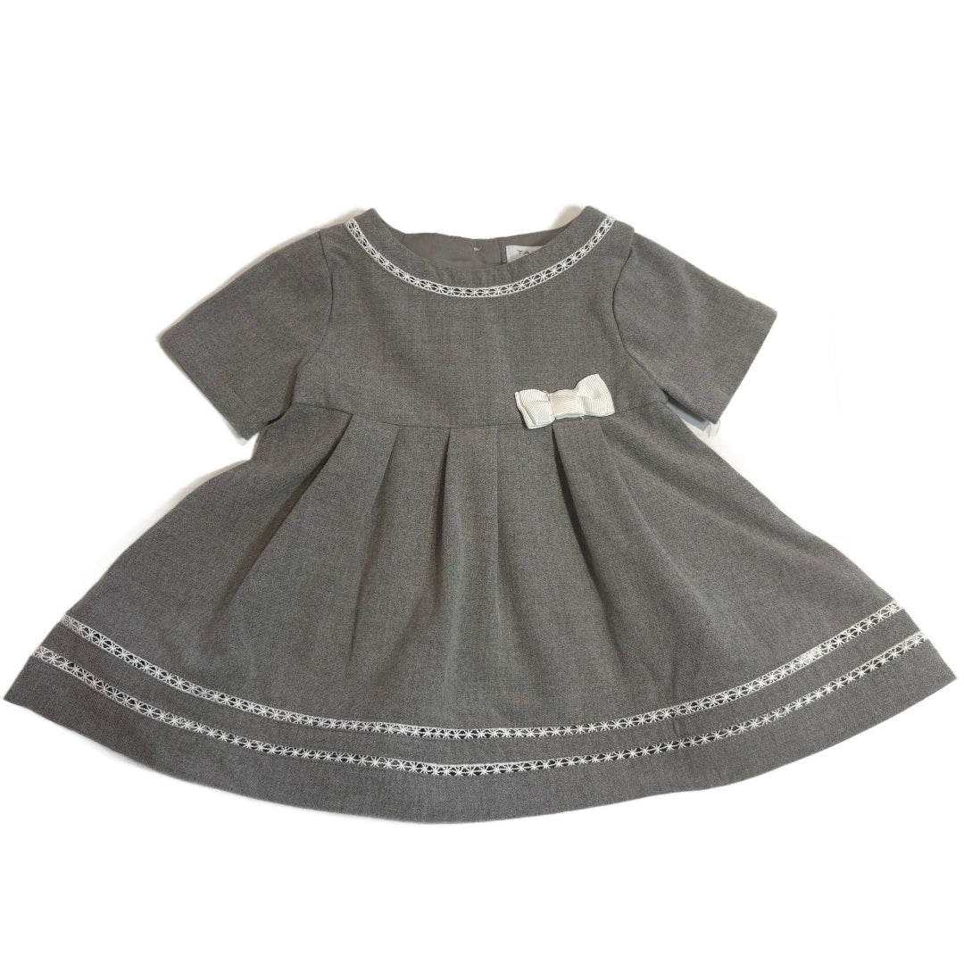 6-9 Girls Tahari Gray Pleated Dress