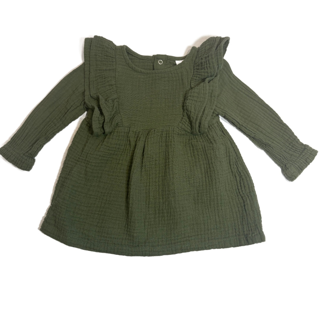 6-9 Girls Cat & Jack Olive Linen Look Shirt