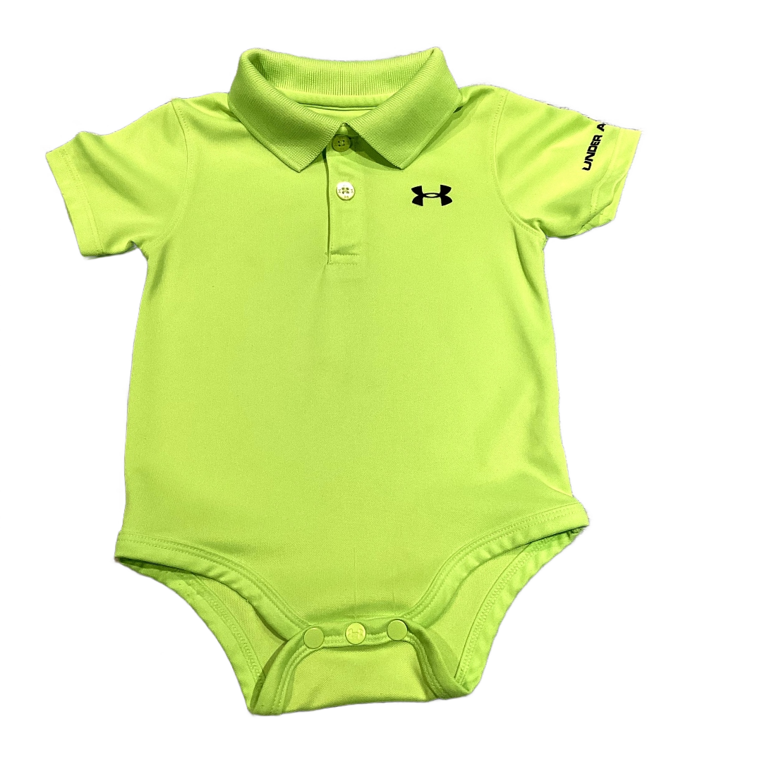 6-9 Boys Under Armour Neon Green Polo Onesie