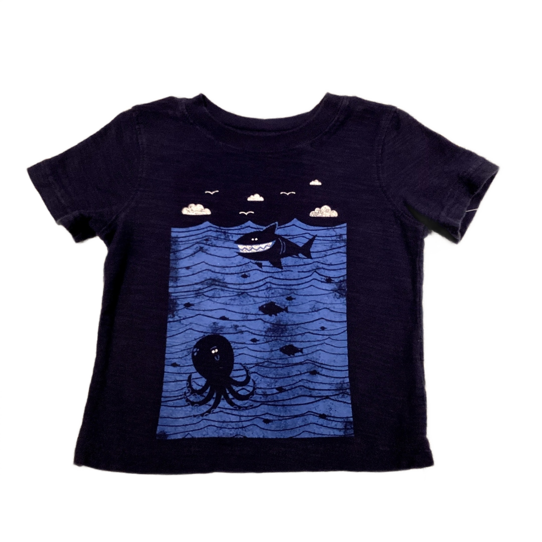 6-9 Boys Jumping Beans Navy Tshirt w/Grinning Shark