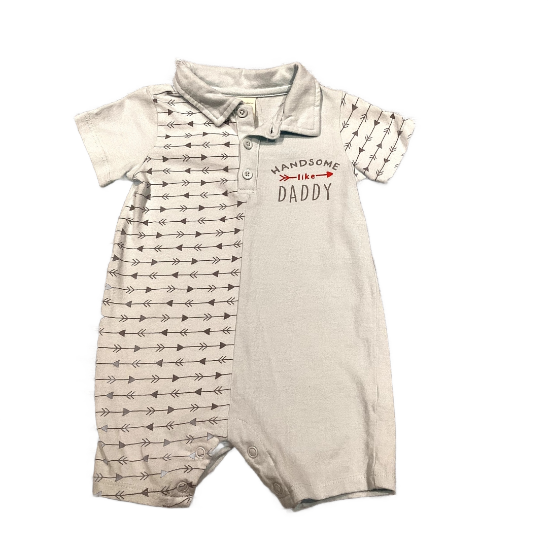 6-9 Boys First Impressions Light Blue Handsome Like Daddy Romper