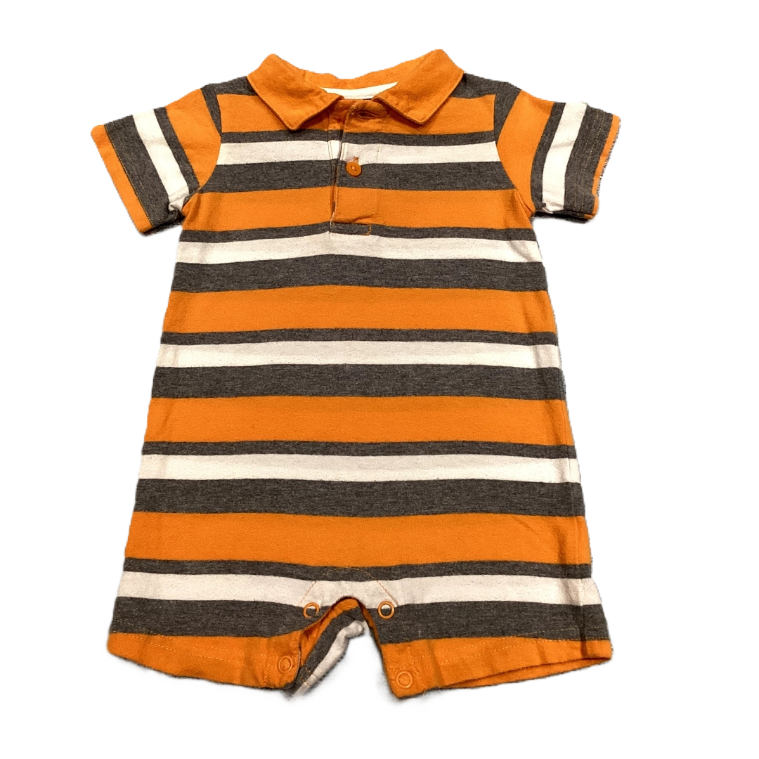 6-9 Boys Jumping Beans Gray/White Stripe Romper