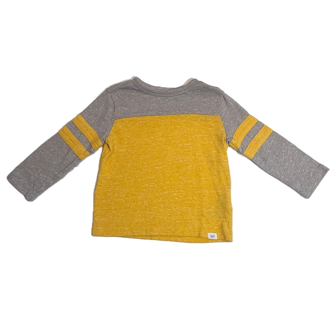 18-24 Boys Baby Gap Gray/Yellow Color Block Long Sleeve