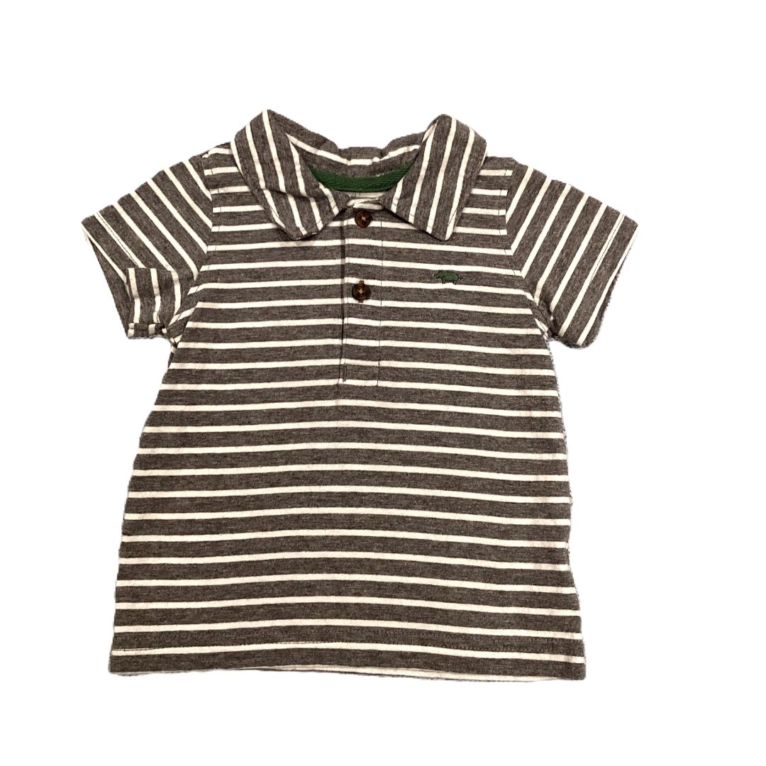 6-9 Boys Carter's Gray/White Striped Polo Shirt