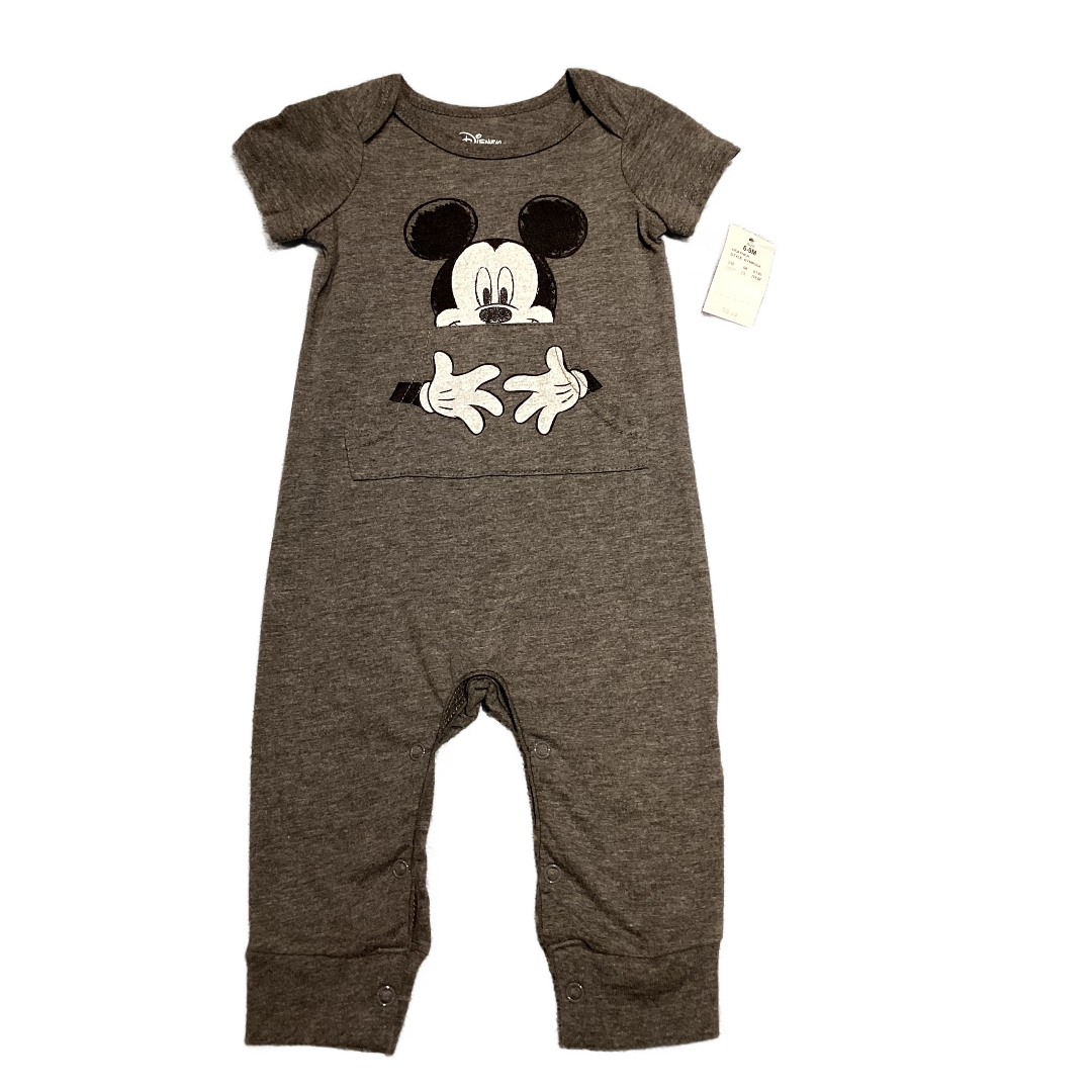 6-9 Boys Disney Baby NWT Gray Mickey Romper