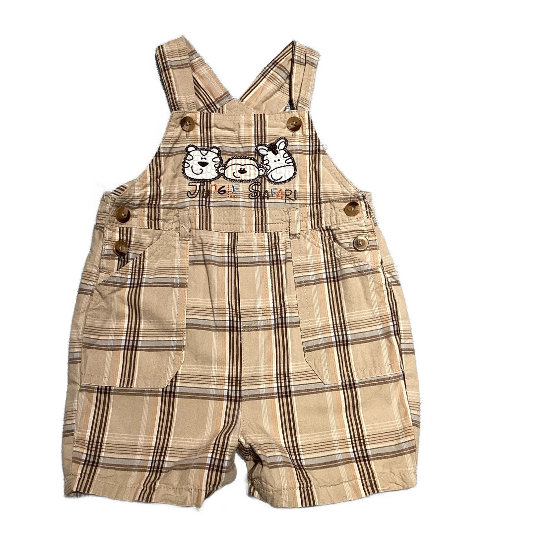 6-9 Boys First Moments Layette Khaki Jungle Safari Overalls