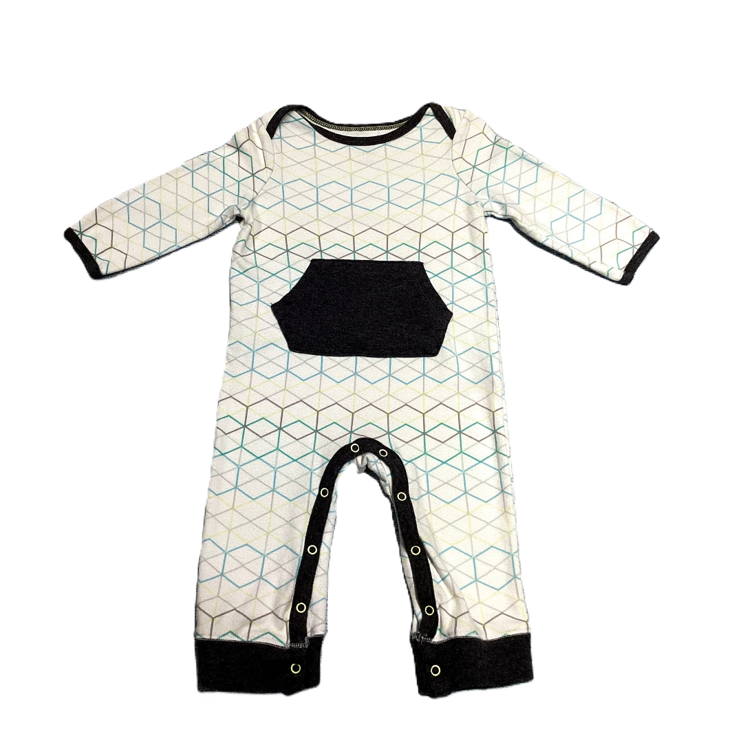 6-9 Boys Cloud Island White w/Geometric Shapes One Piece