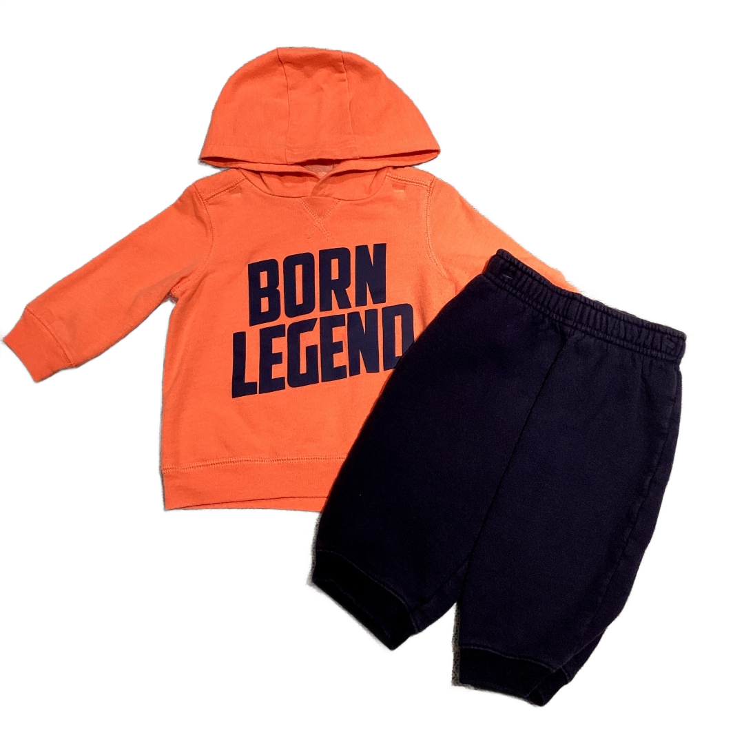 6-9 Boys Carter's Orange Born Legend Hooded Sweatshirt, Carter's Sweatpants