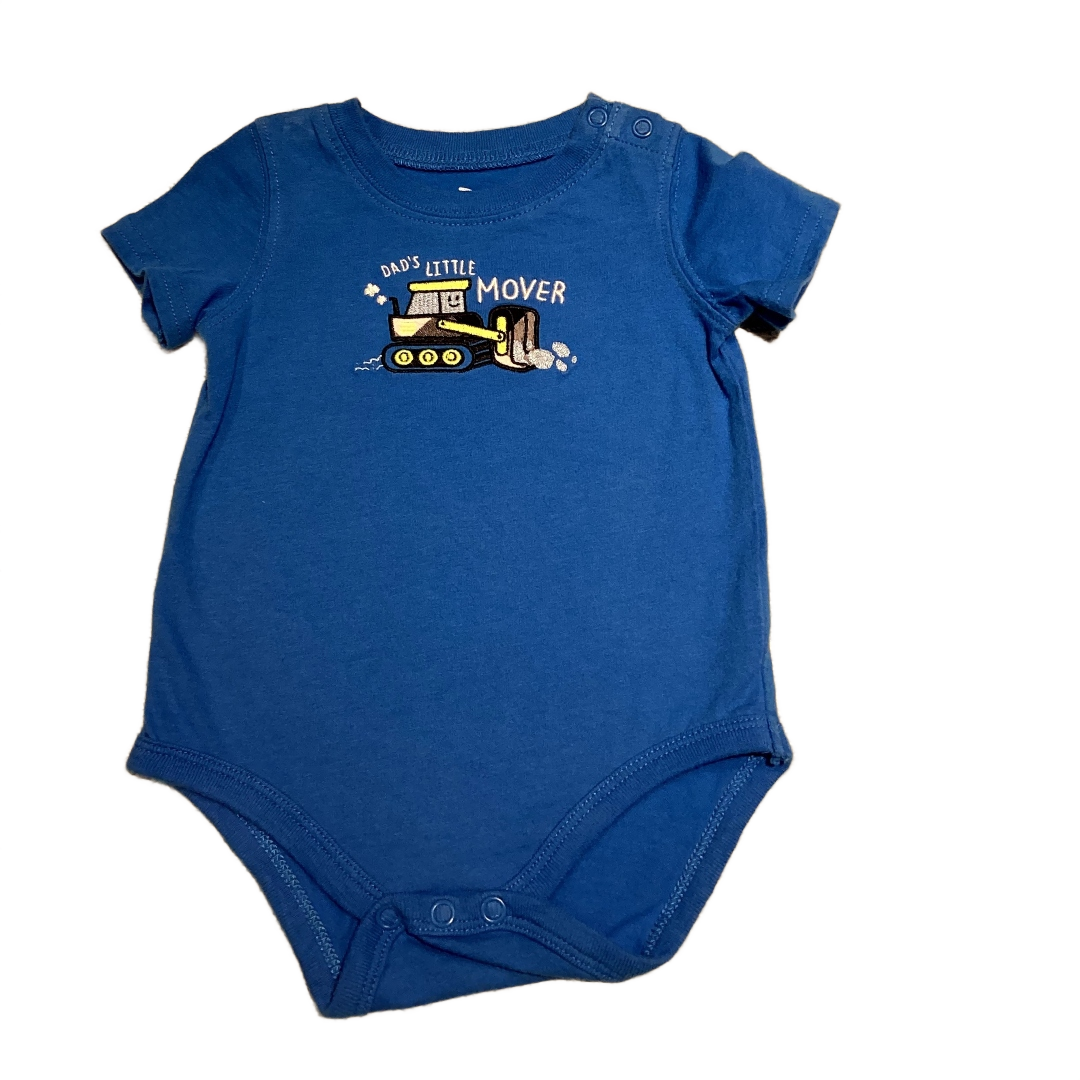 6-9 Boys Jumping Beans Royal Blue Dad's Little Mover Onesie
