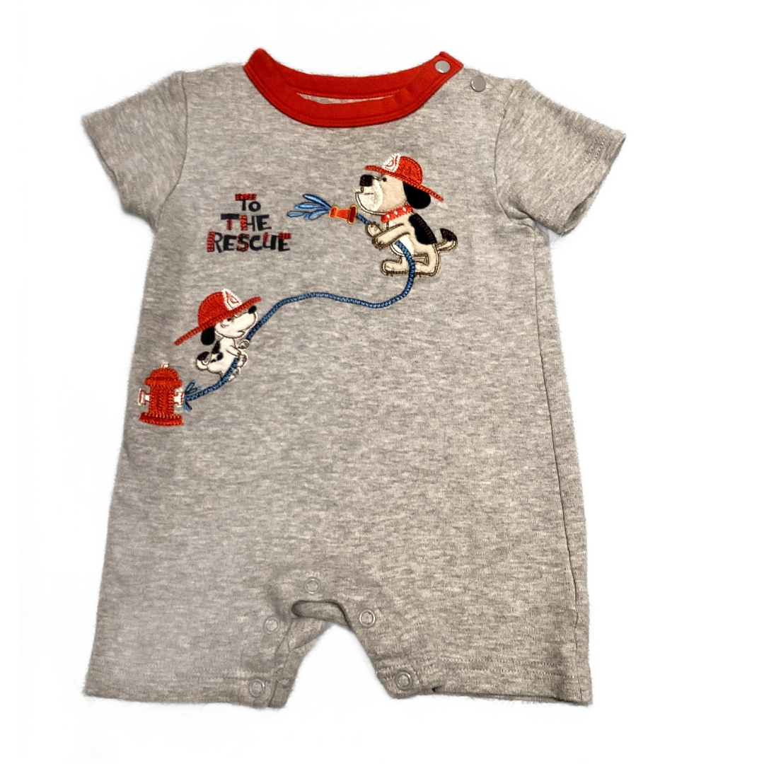 6-9 Boys Jumping Beans Gray To the Rescue Romper