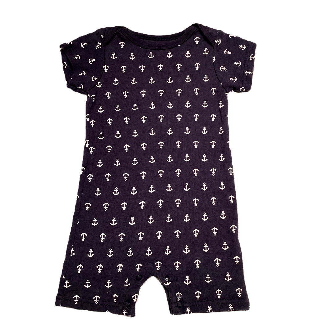 6-9 Boys HB Navy Romper w/Anchors