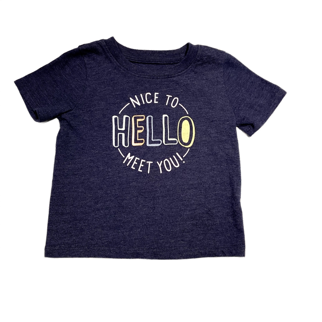 6-9 Boys Jumping Beans Blue Hello Tshirt