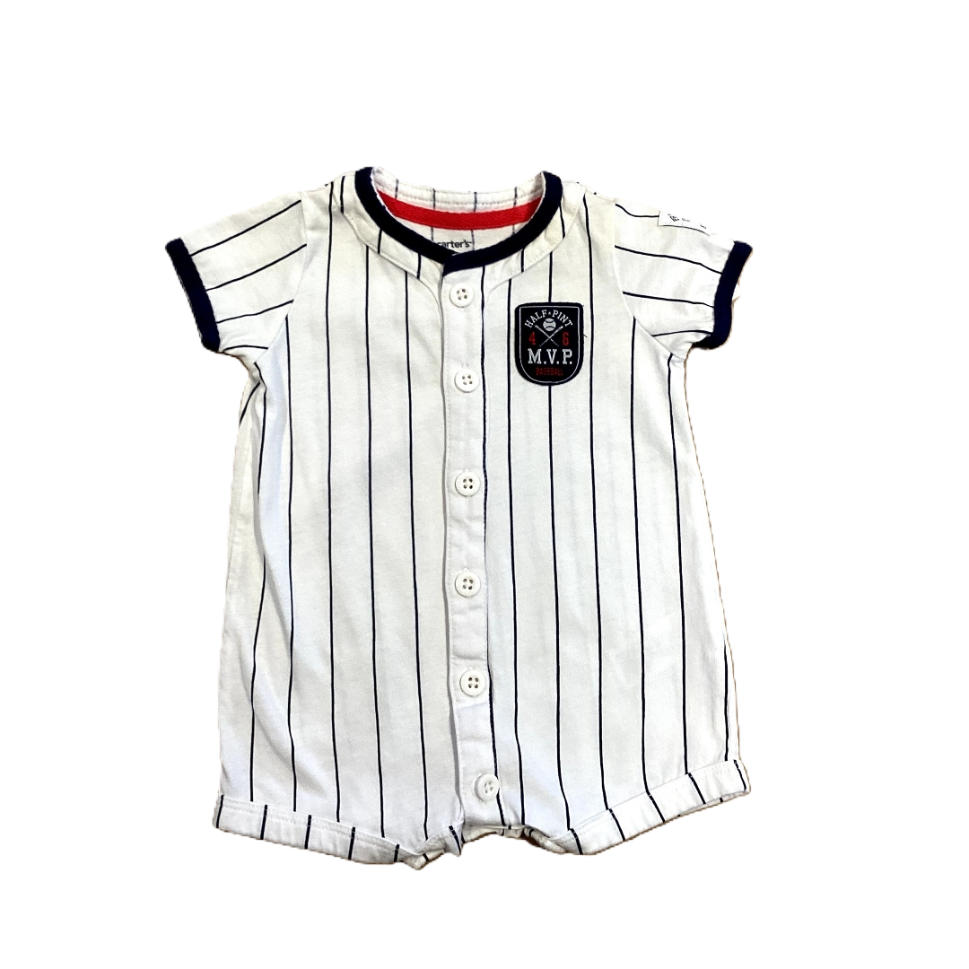 0-3 Boys Carter's White Baseball Onesie