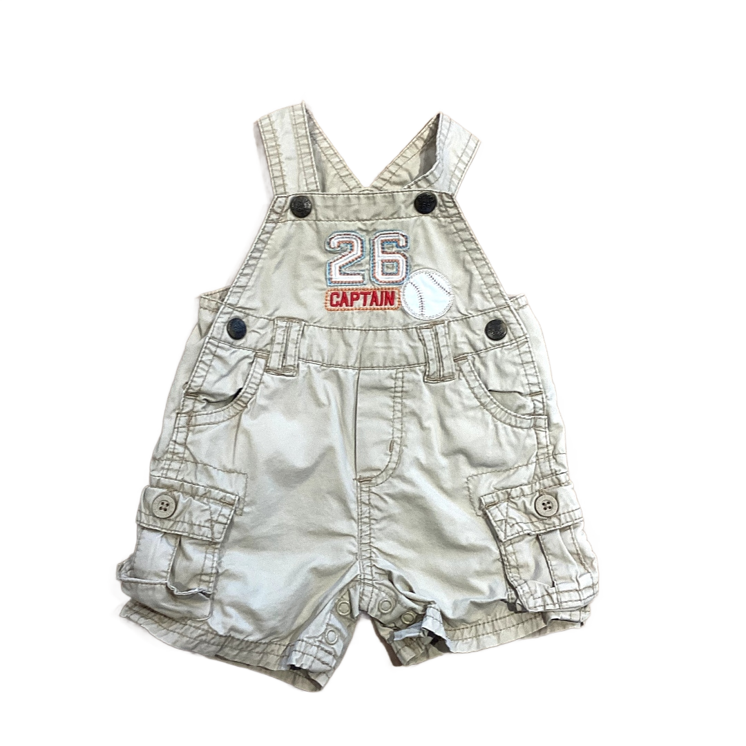 0-3 Boys Children's Place Khaki Overalls with Baseball Decal