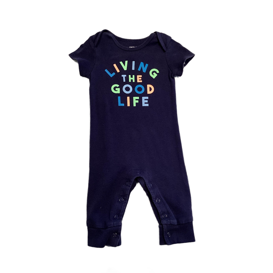 0-3 Boys Carter's Navy Blue Living The Good Life Romper