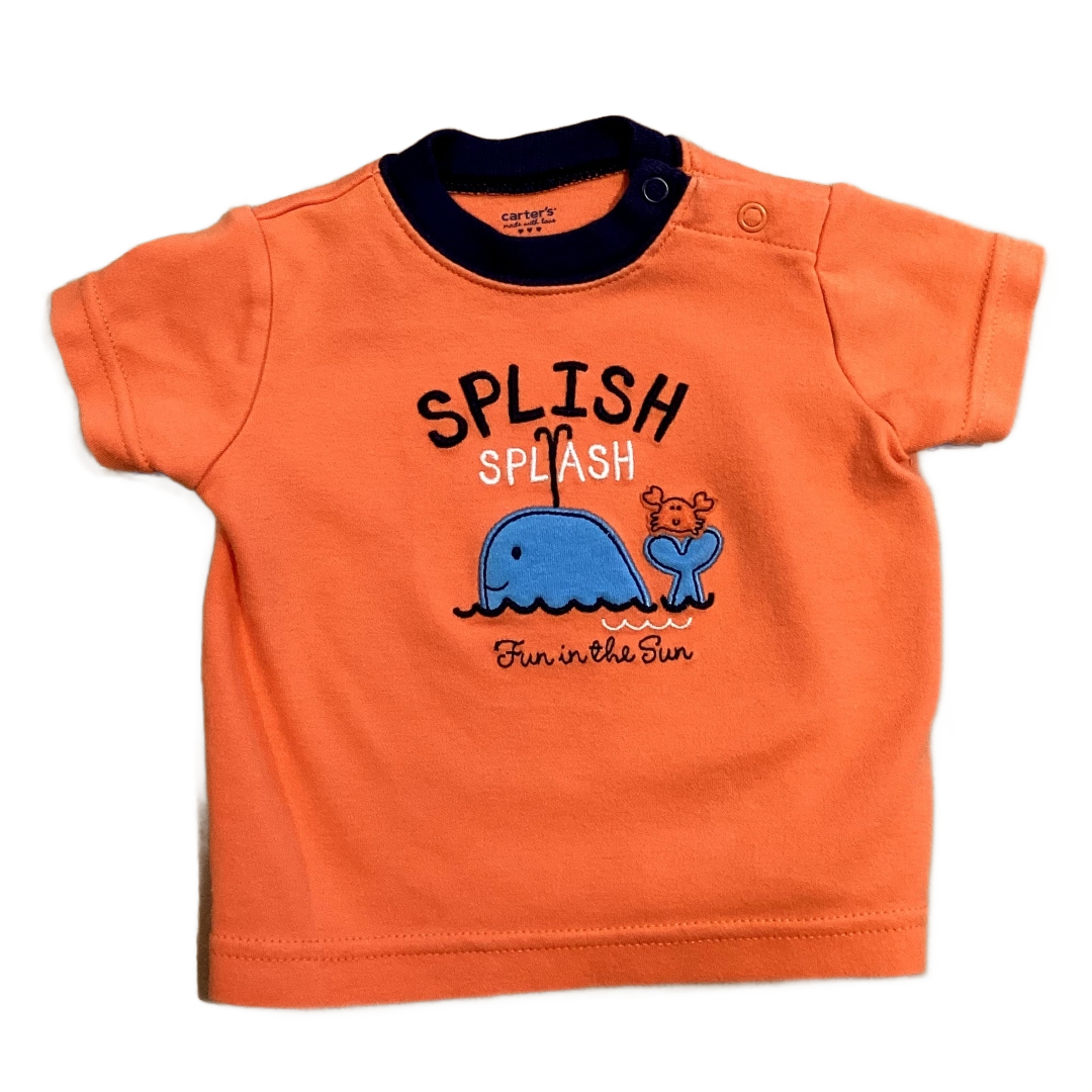 0-3 Boys Carter's Orange Splish Splash T-Shirt