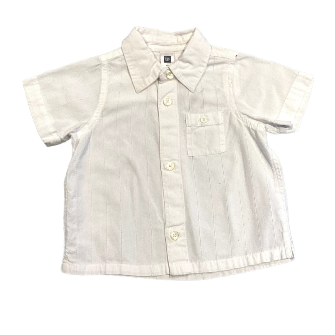 0-3 Boys Baby Gap White Beachy Button Down