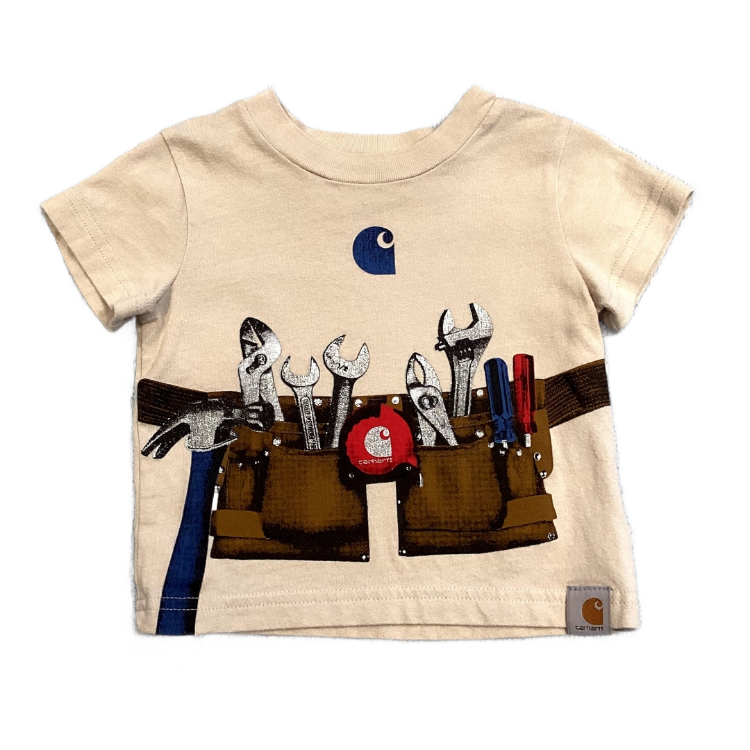 0-3 Boys Carhartt Tan T-Shirt with Fake Tool Belt