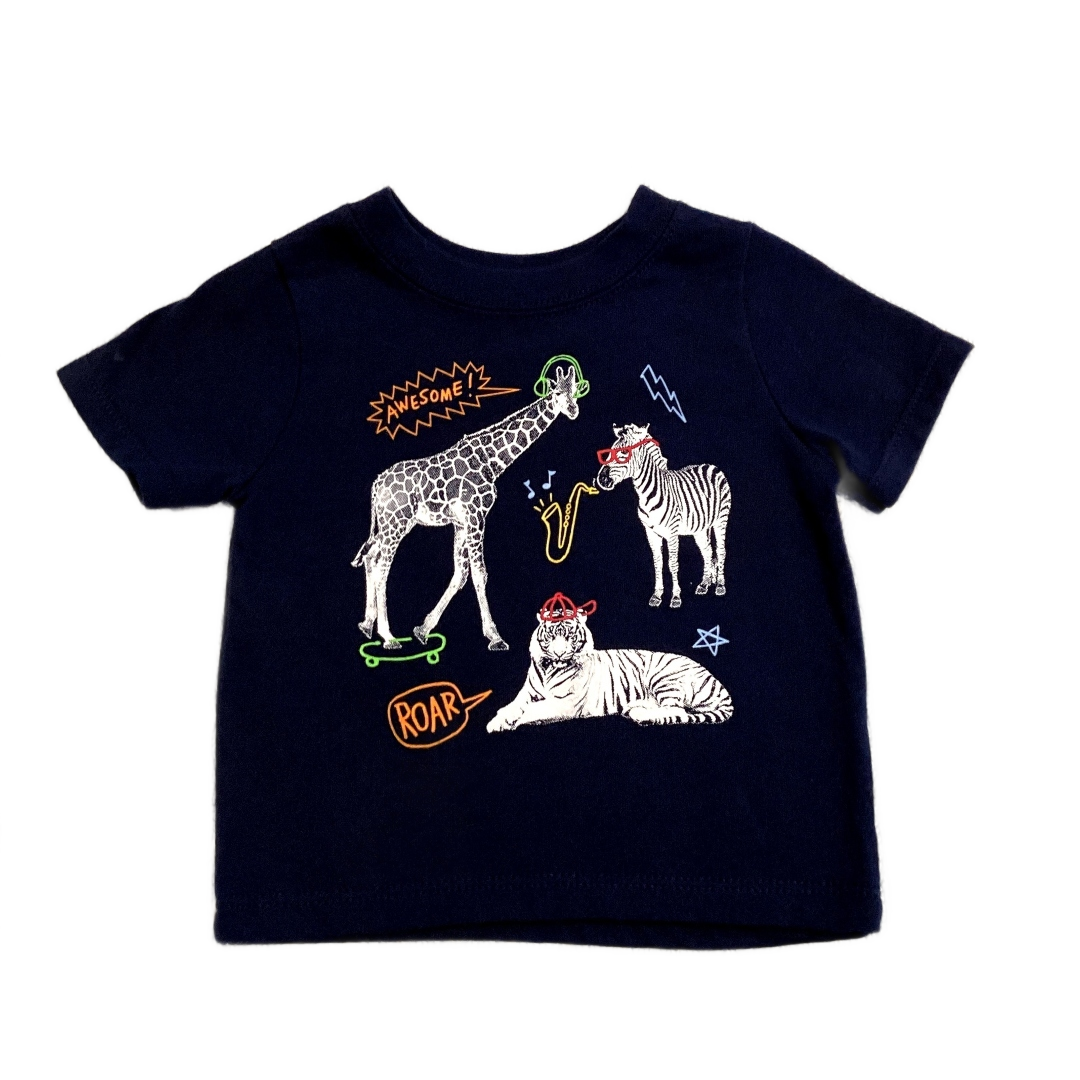 0-3 Boys Garanimals Navy Blue Zoo Animals T-Shirt