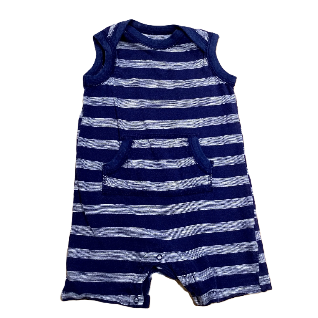 3-6 Boys Old Navy Navy Blue and Gray Striped Tank Top Onesie