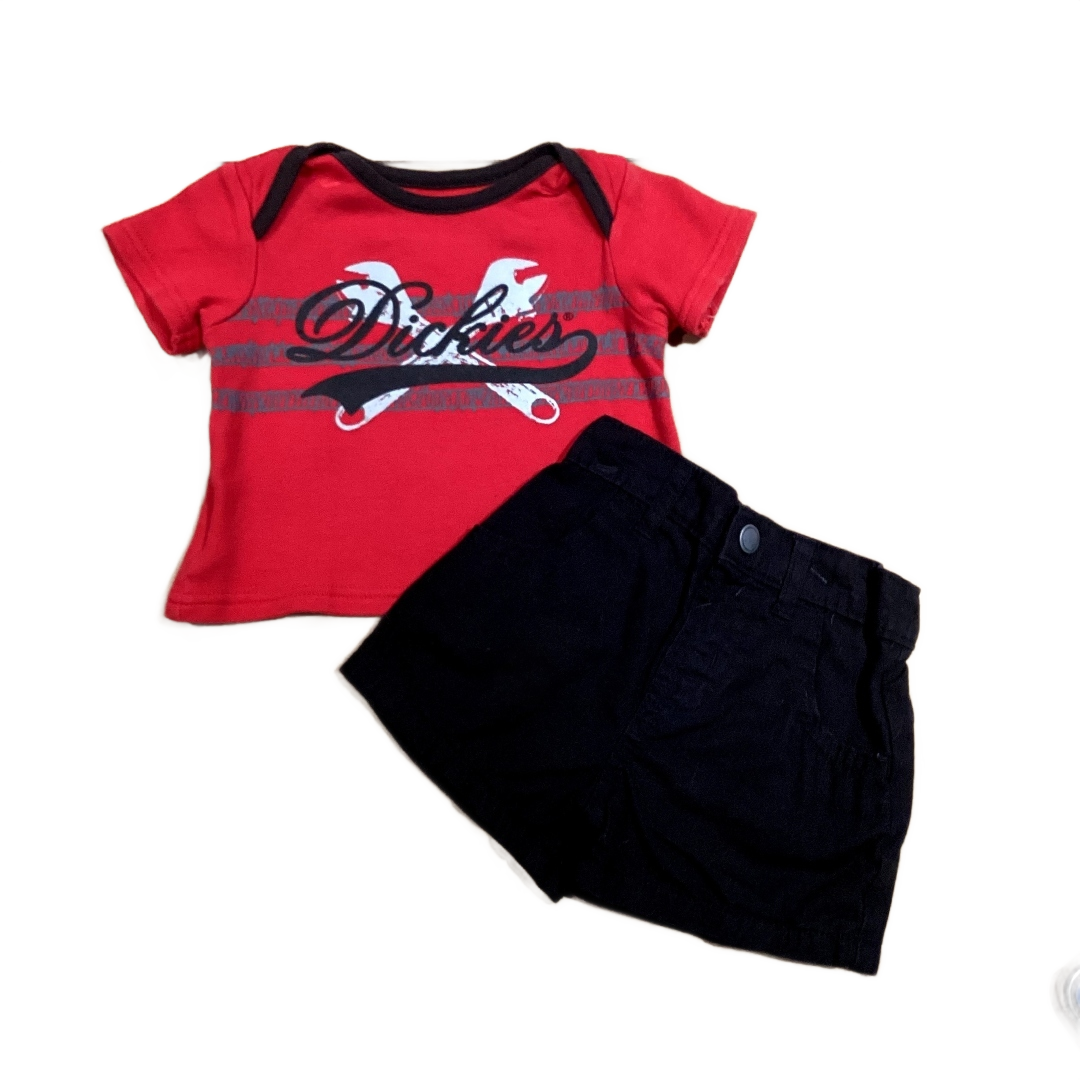 3-6 Boys Dickie's Red T-Shirt, Garanimals Shorts
