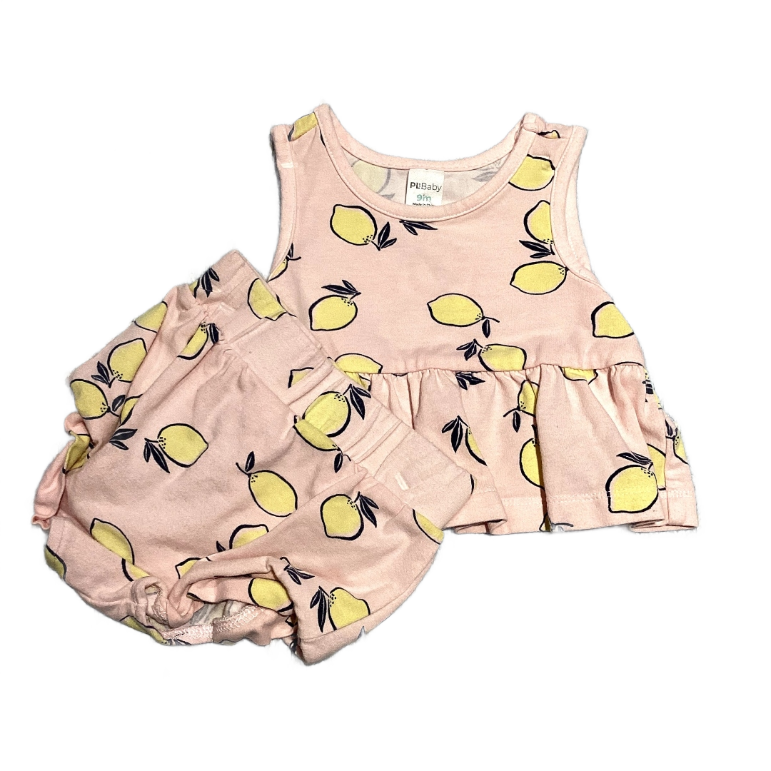 6-9 Girls PL Baby Pale Pink Outfit w/Lemons
