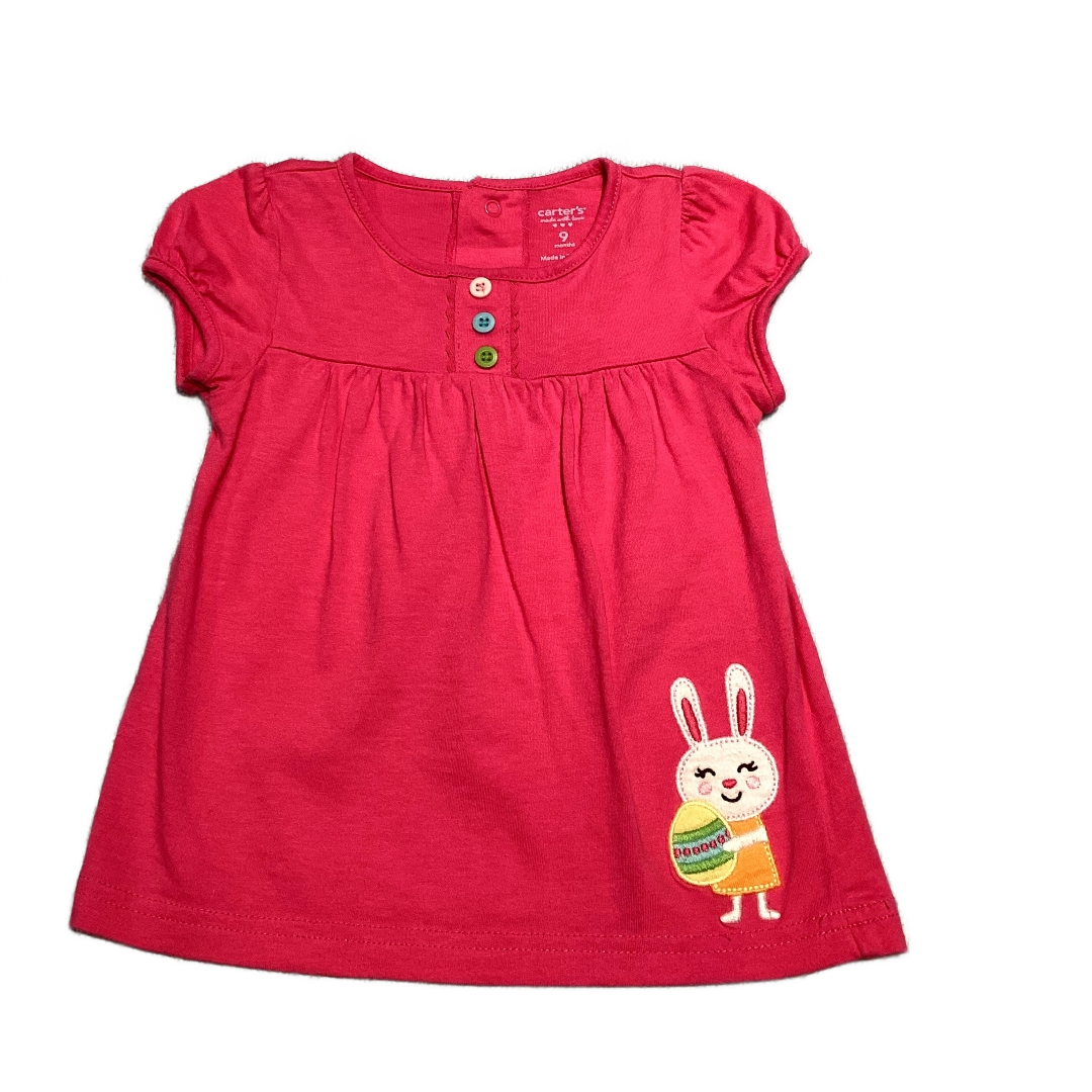 6-9 Girls Carter's Hot Pink Shirt w/Easter Bunny