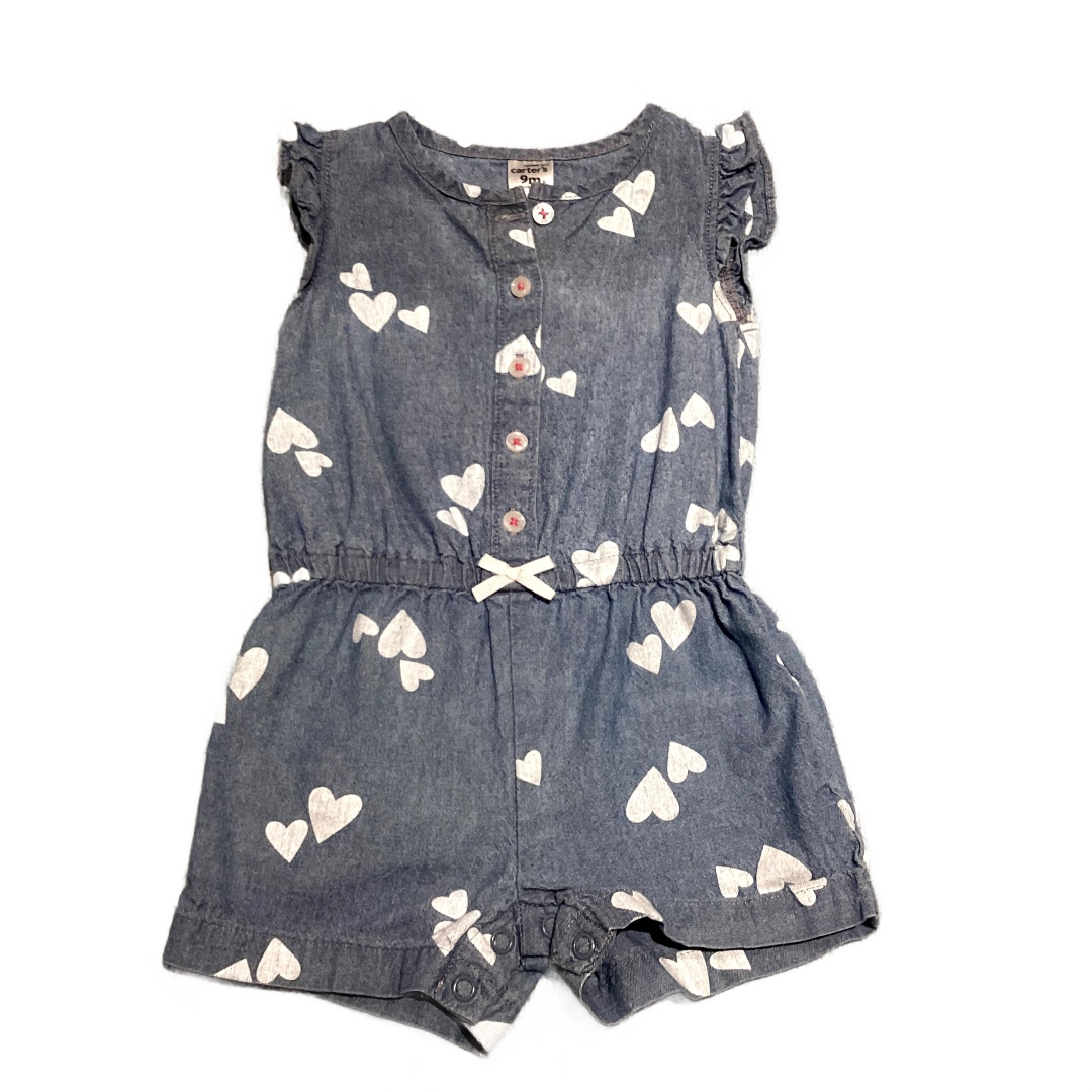 6-9 Girls Carter's Chambray Romper w/Hearts