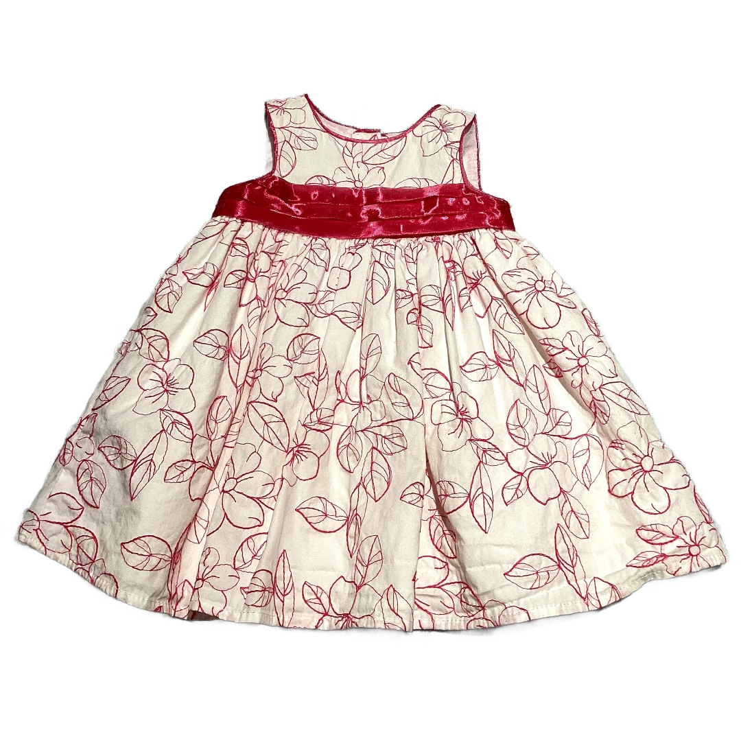 6-9 Girls George White/Hot Pink Party Dress