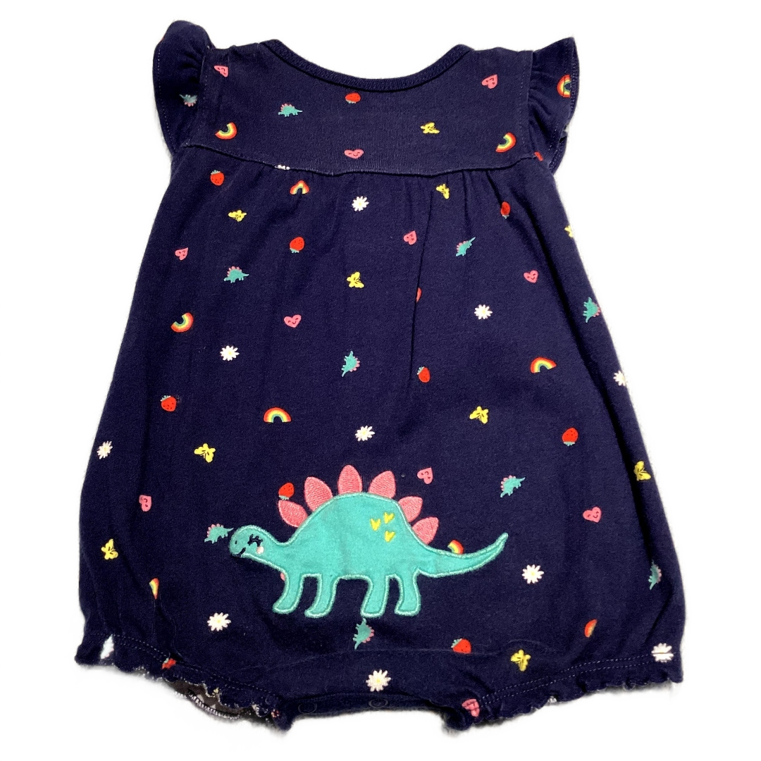 6-9 Girls Carter's Navy Romper w/Rainbows, Dinos, Butterflies