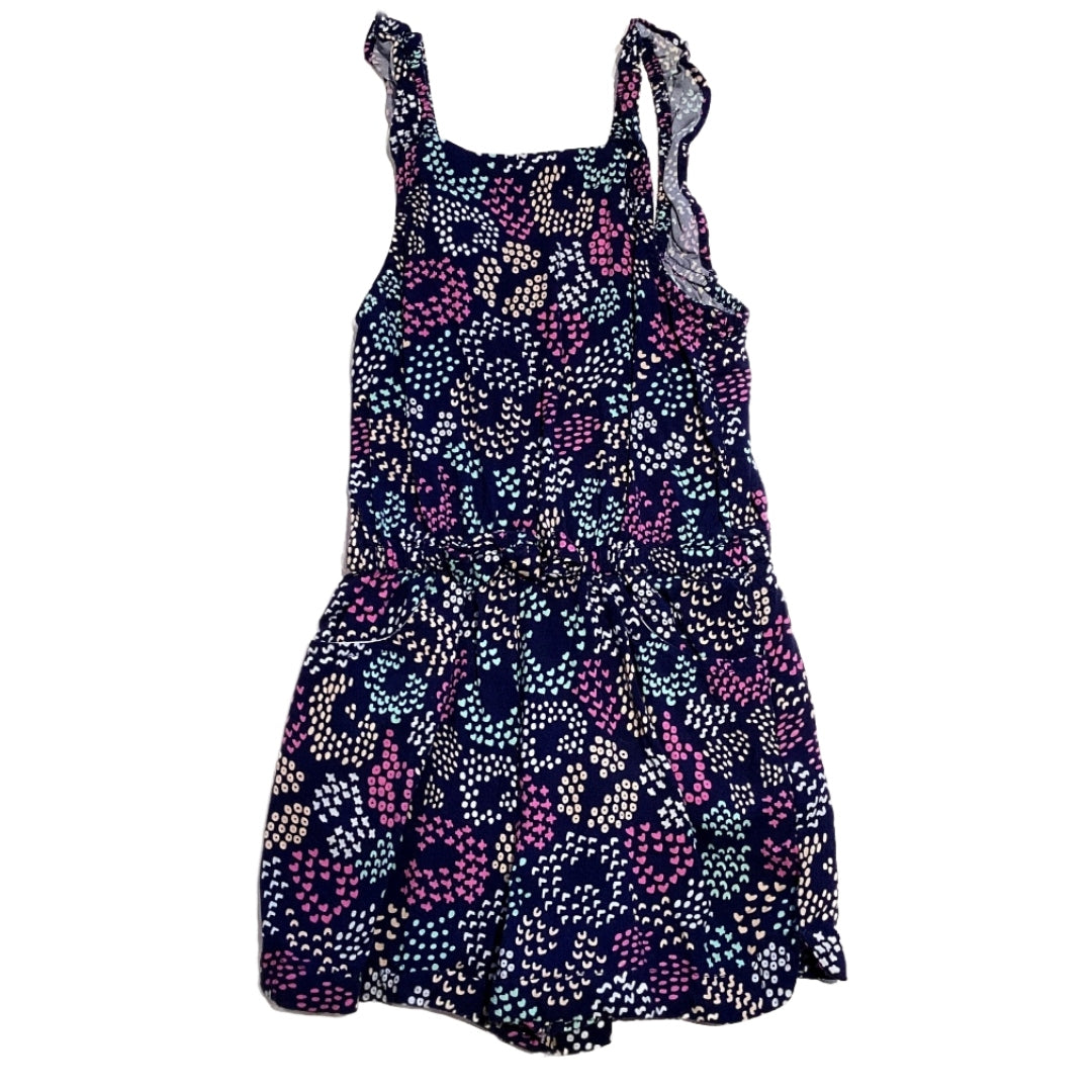 3T Girls Cat & Jack Navy Blue Multi-Colored Squiggly Patterned Romper