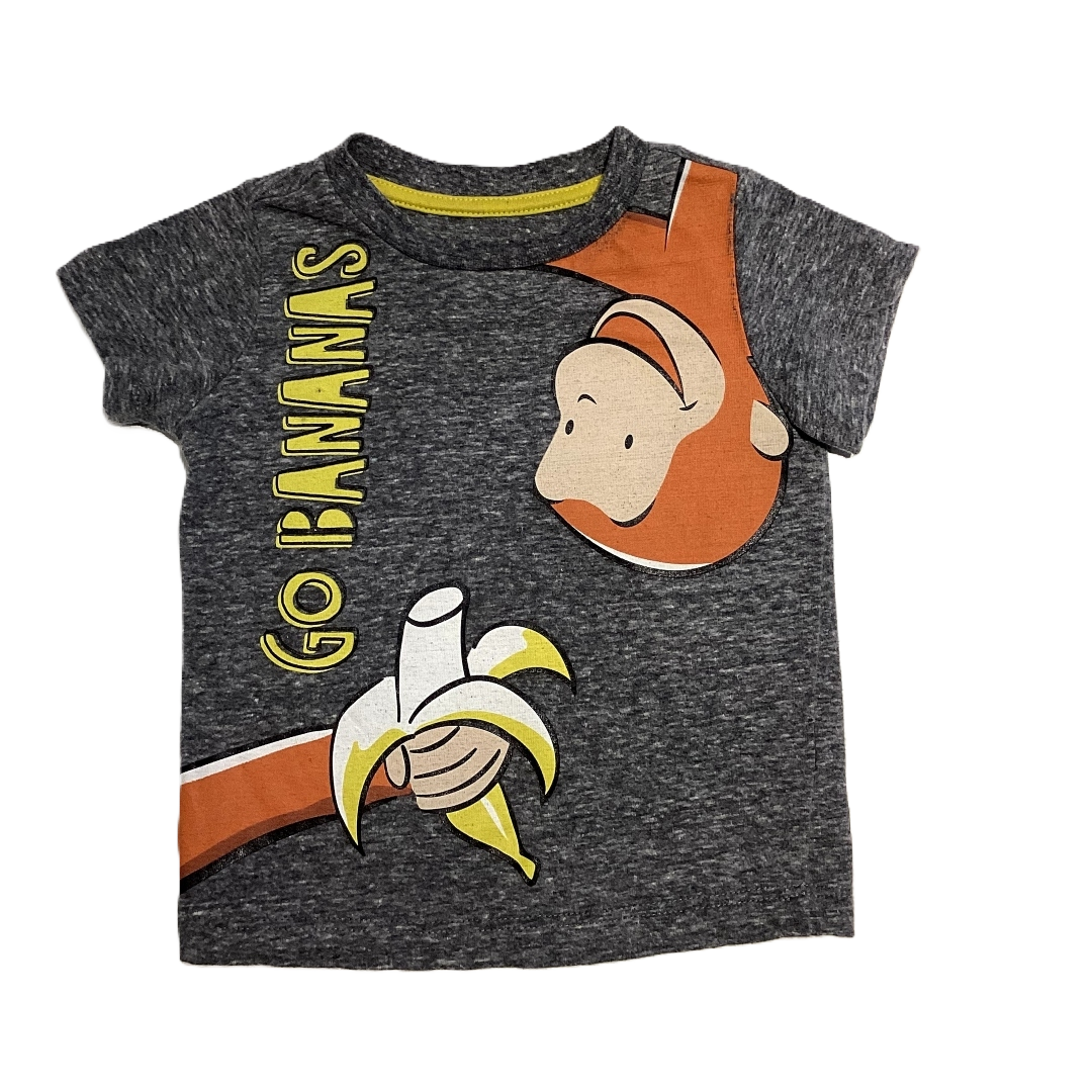 9-12 Boys Curious George Gray Go Bananas T-Shirt