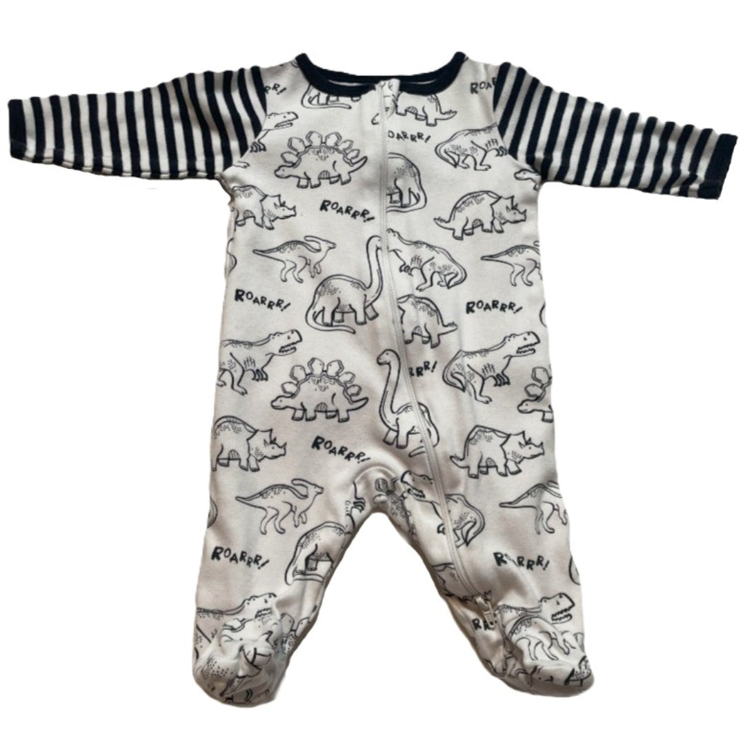 0-3 Boys Wonder Nation Dinosaur Striped Sleeve Sleeper