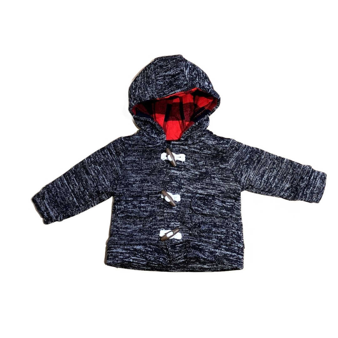 0-3 Boys Carter's Black and White Marled Toggle Coat