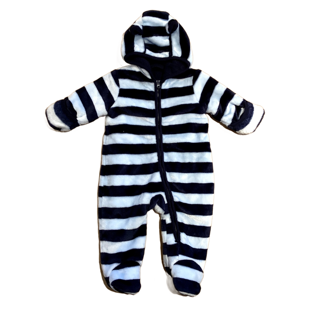 0-3 Boys The Childrens Place Soft Brushed Light Blue Dark Blue Striped Bunting