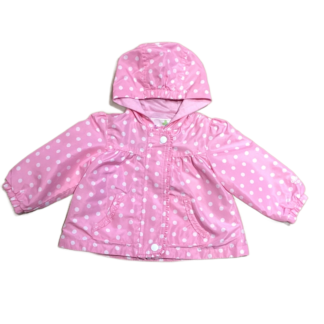 6-9 Girls OshKosh Pink/White Polka Dot Rain Jacket