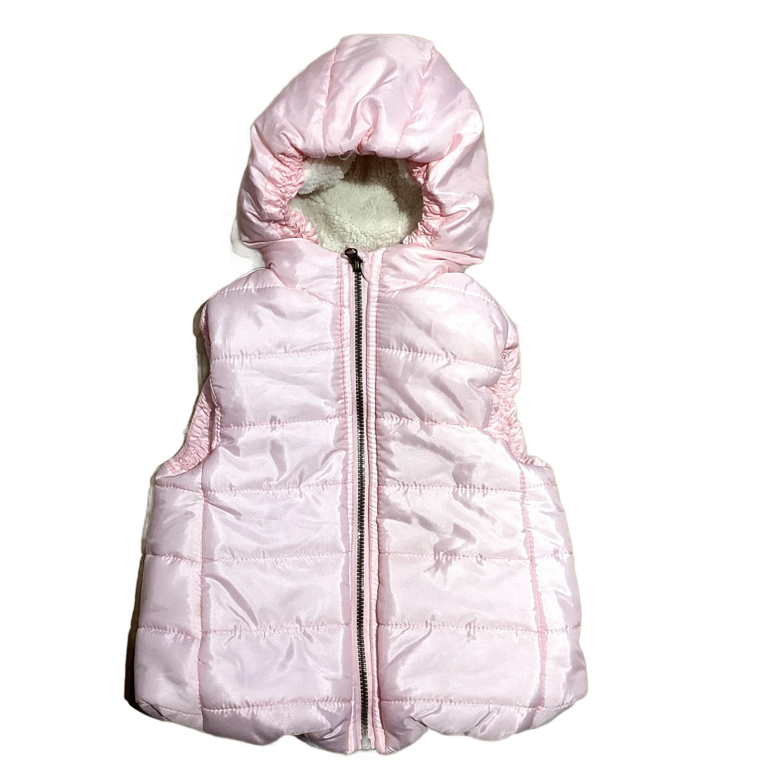 6-12 Girls First Impressions Pink Fleece Lined Puffer Vest
